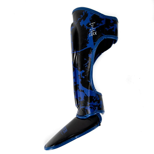 Booster Shin Guards Marble Kids – Black/Blue