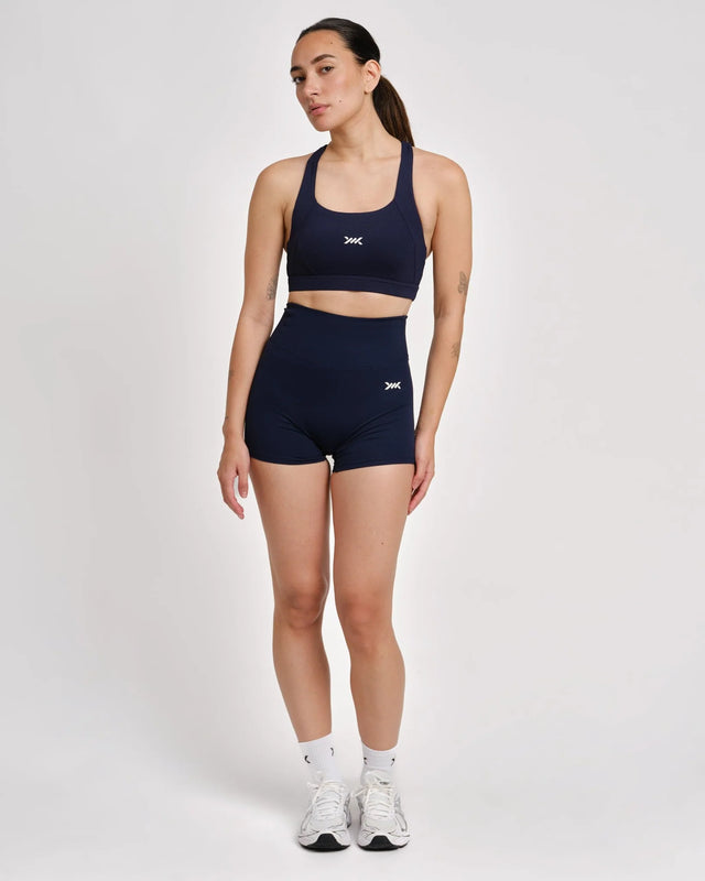 Caged Essential Sports Bra - Navy Blue