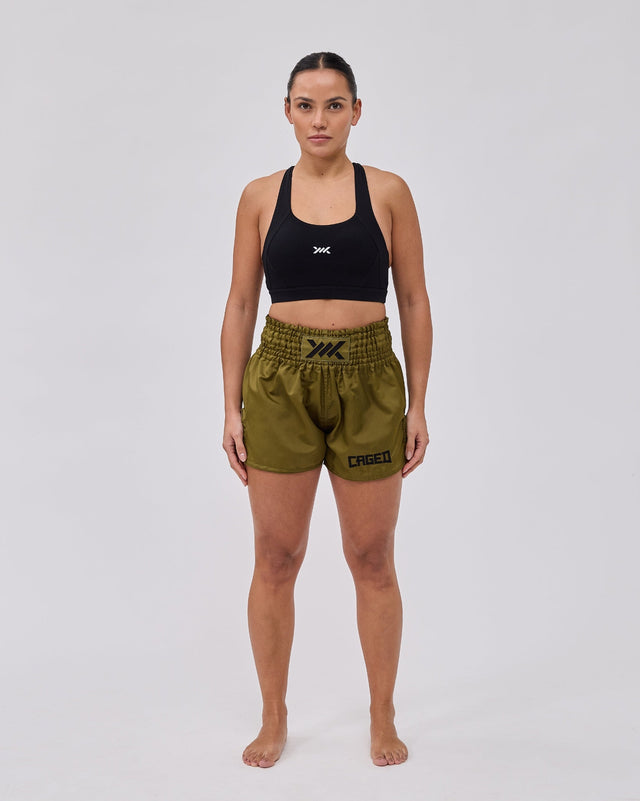 Caged Classic Muay Thai Shorts - Army Green