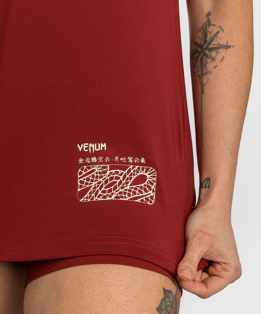 Venum Women's Dry Tech T-Shirt Serpenti - Burgundy