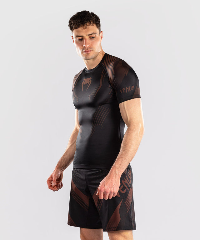 Venum Rashguard No-Gi 6.0 Short Sleeves – Black/Brown