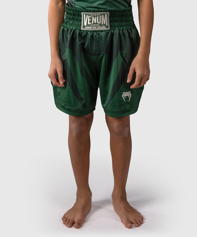 Venum Boxing shorts Attack Kids - Green/Broken White