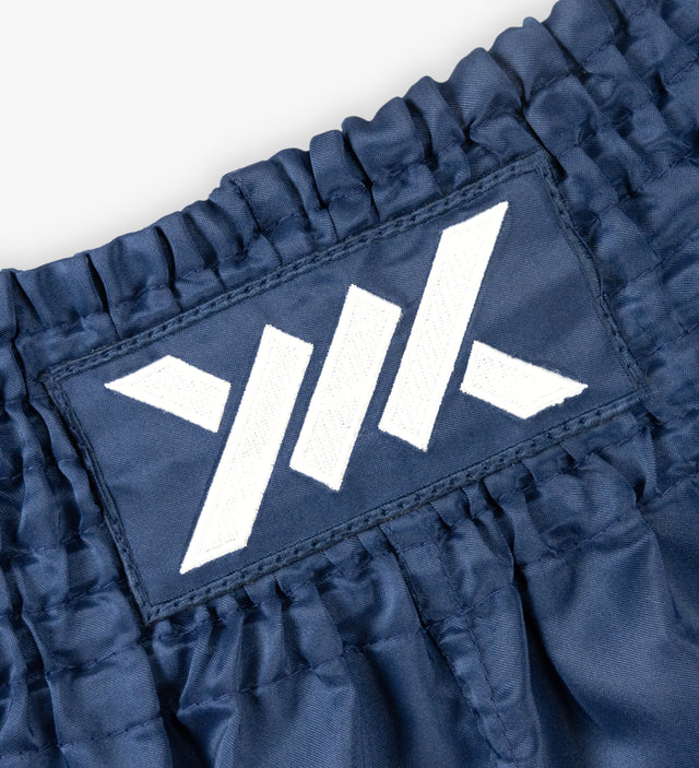 Caged Muay Thai Shorts Classic - Navy Blue/White