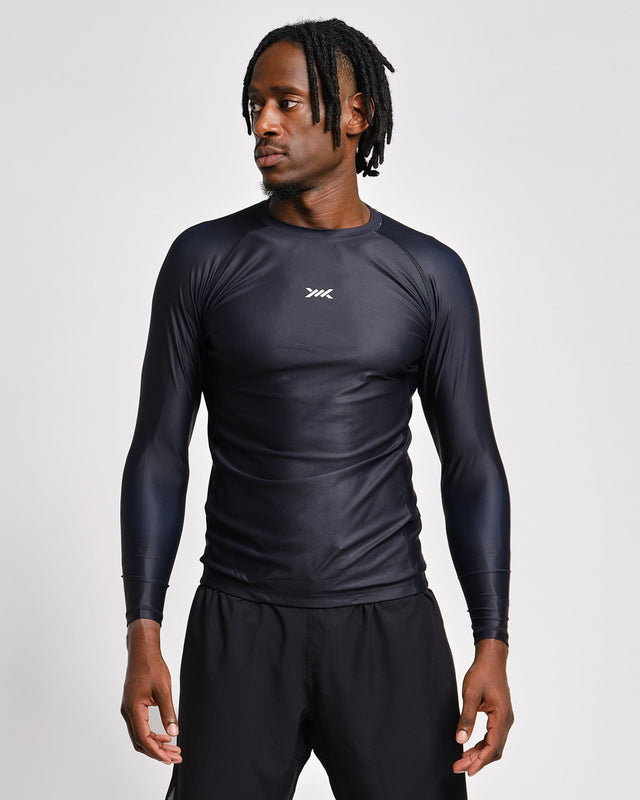 Caged Rashguard Tactical Long Sleeve - Black