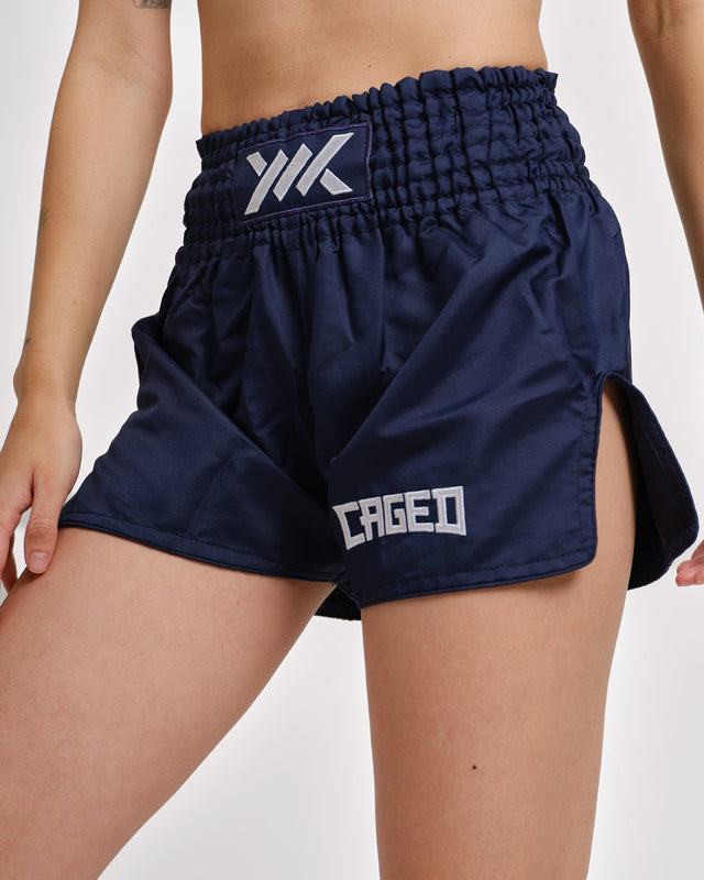 Caged Classic Muay Thai Shorts - Navy Blue