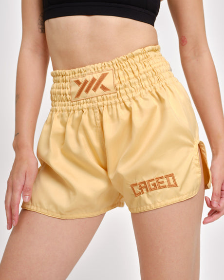 Caged Muay Thai Shorts Classic – Peach Women