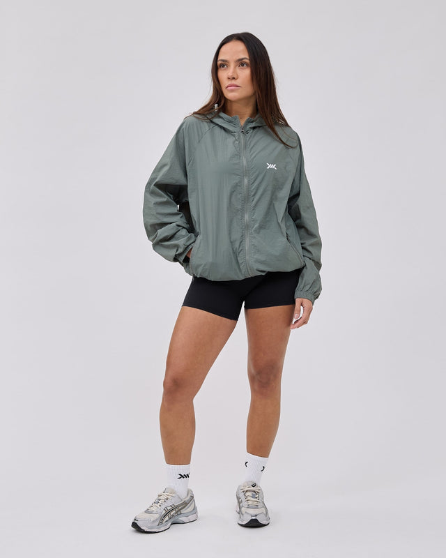 Caged Hooded ultralight windbreaker – Mint