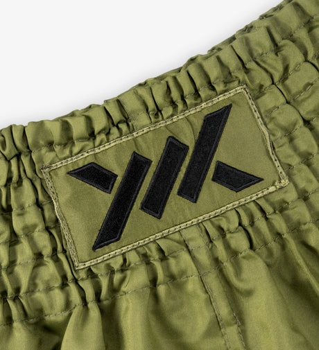 Caged Muay Thai Shorts Classic – Khaki Green/Black Women