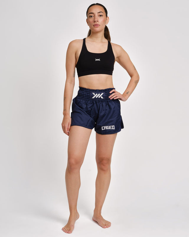 Caged Classic Muay Thai Shorts - Navy Blue