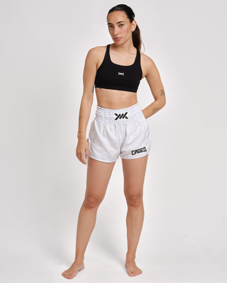 Caged Muay Thai Shorts Classic – White/Black women's