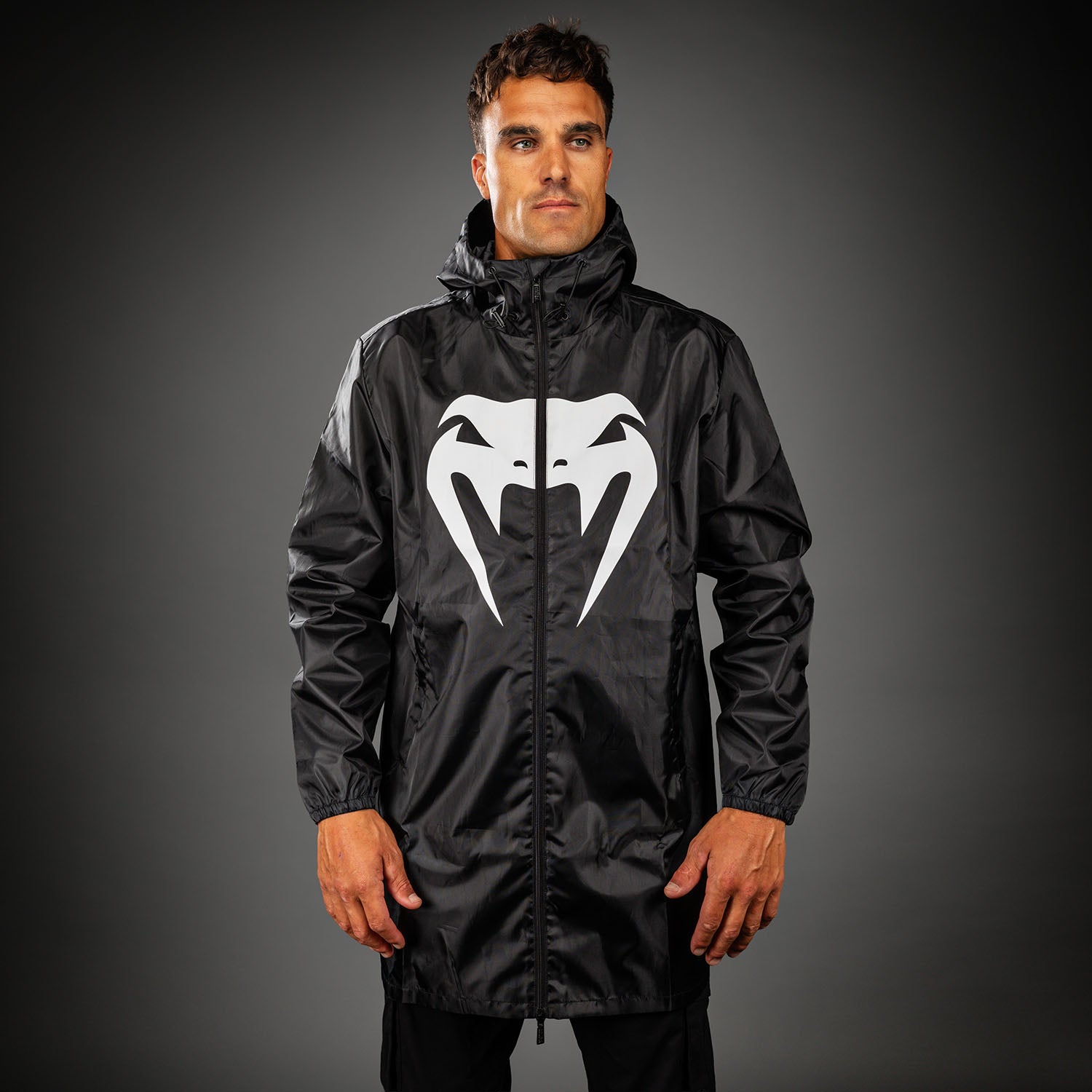Venum MX Basics Lange Regenjas - Zwart/Wit