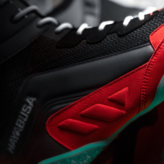 Hayabusa Talon Boxing Shoes - Black/Red/Blue