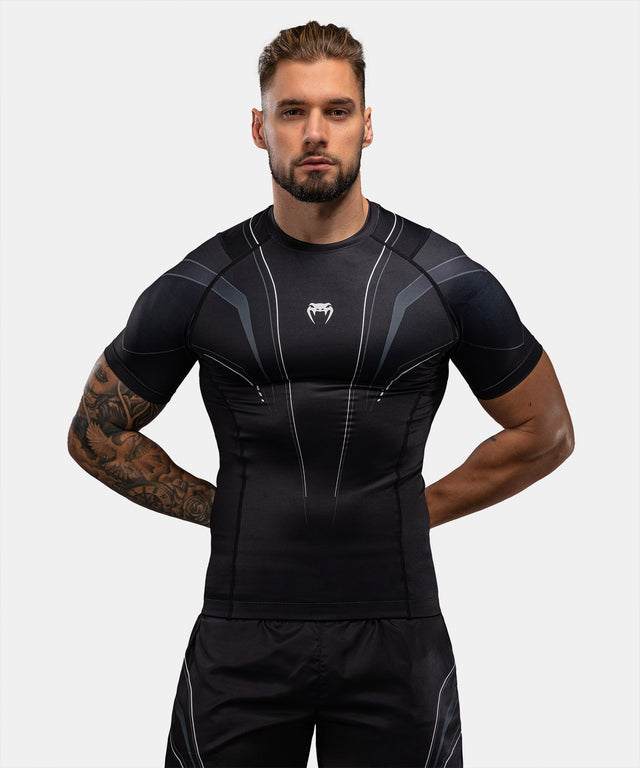 Venum Rashguard Streamline Korte Mouwen - Zwart/Wit