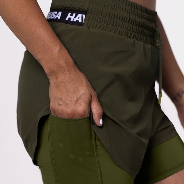 Hayabusa Women's Training Shorts – Olive Green