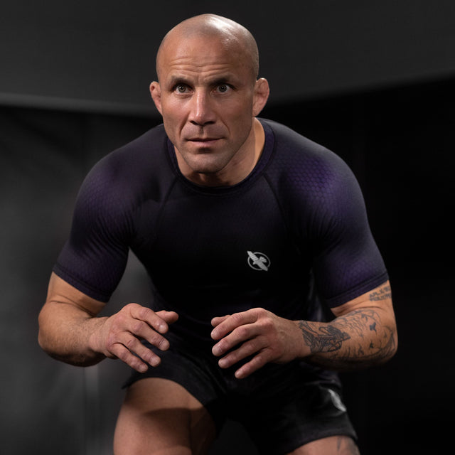 Hayabusa Rashguard Fusion Short Sleeve – Black/Purple