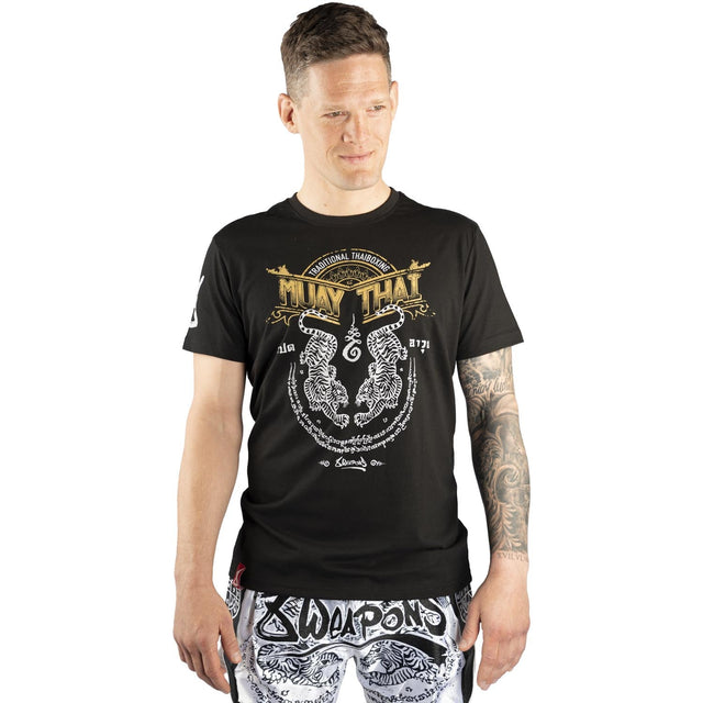 8 WEAPONS T-shirt Sak Yant Tigers – Black