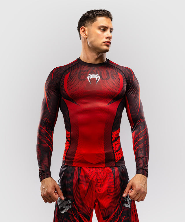 Venum Rashguard Galactic 3.0 Long Sleeves – Red/Silver