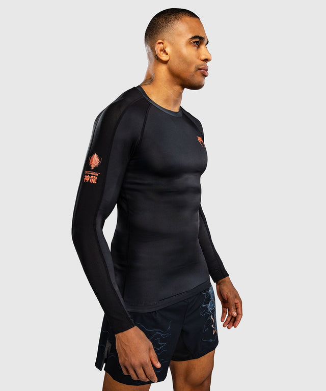 Venum Rashguard Thunder Dragon Long Sleeves – Black/Grey/Copper
