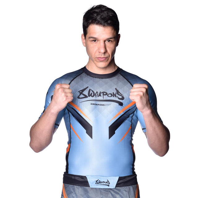 8 WEAPONS Rashguard Shift – Ice Grey/Orange