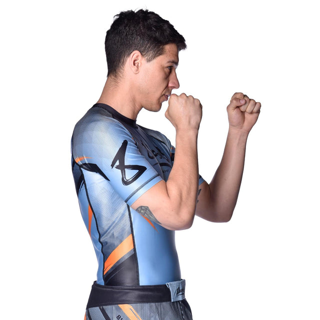 8 WEAPONS Rashguard Shift – Ice Grey/Orange