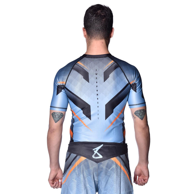 8 WEAPONS Rashguard Shift – Ice Grey/Orange