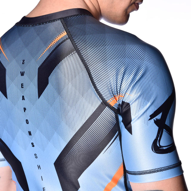 8 WEAPONS Rashguard Shift – Ice Grey/Orange