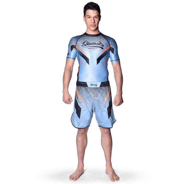 8 WEAPONS Rashguard Shift – Ice Grey/Orange