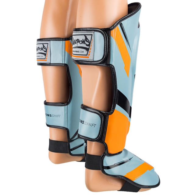 8 WEAPONS Shin guards Shift – Ice Grey/Orange