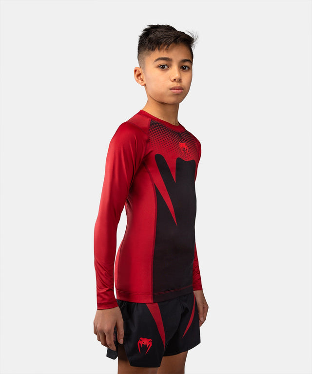 Venum Rashguard Attack Long Sleeve Kids – Black/Red