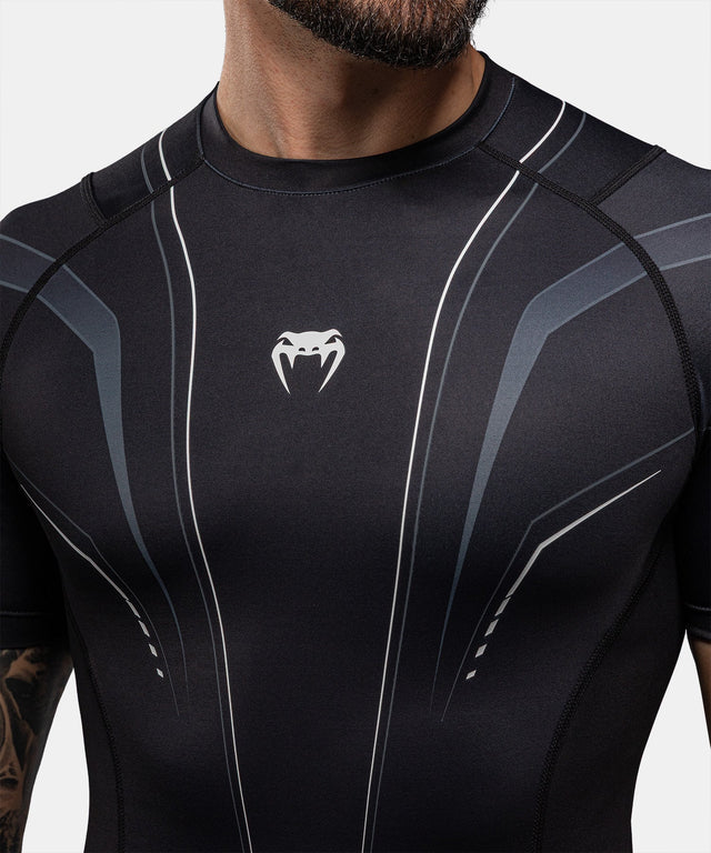 Venum Rashguard Streamline Korte Mouwen - Zwart/Wit