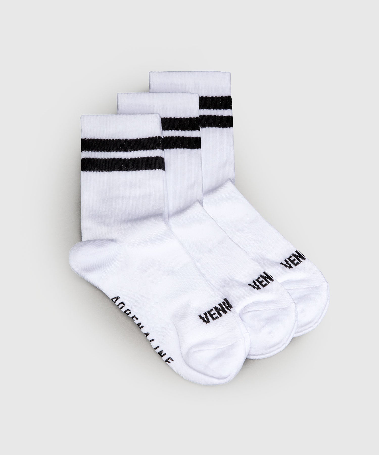 Venum Adrenaline Socks 3-Pack – White/Black