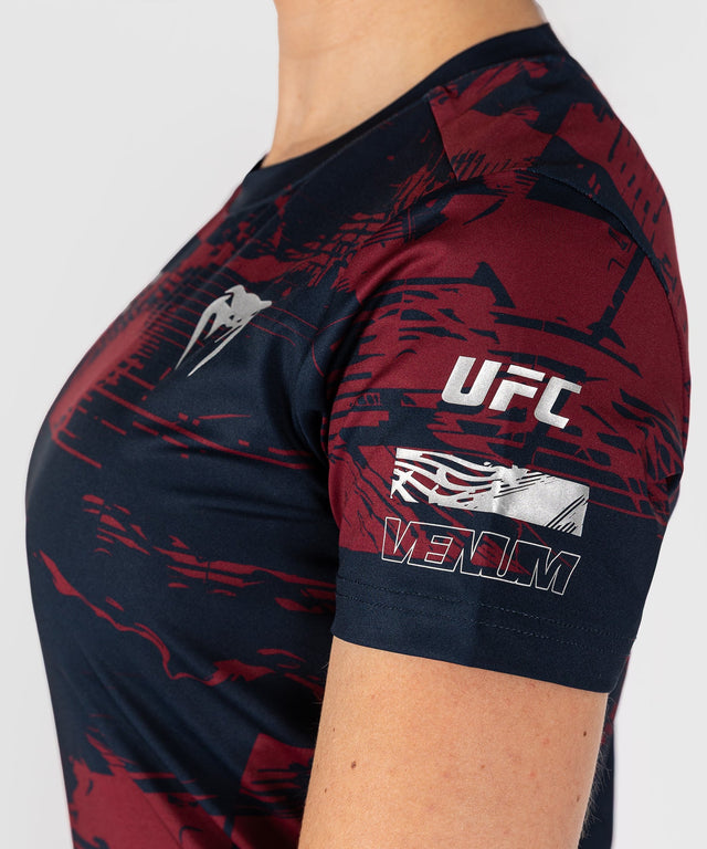 Venum UFC T-Shirt Zenith Short Sleeves Women's – Navy/Burgundy/Silver