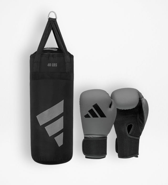 Adidas Boxing gloves + Punching bag Kids – Grey/Black