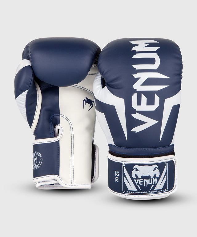 Venum Elite Boxing Gloves - Navy Blue/White