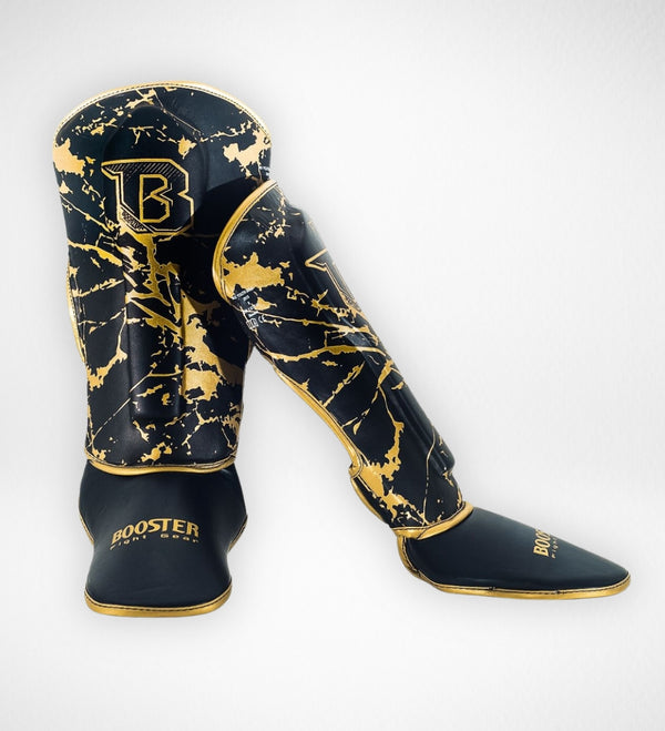 Booster Shin Guards Marble Kids – Black/Gold