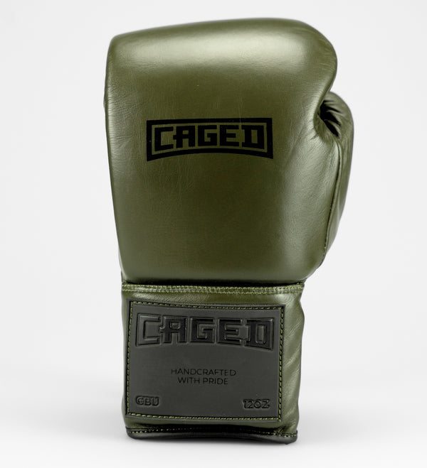 Caged Boxing Gloves 'X Series' Laces - Khaki Green/Black