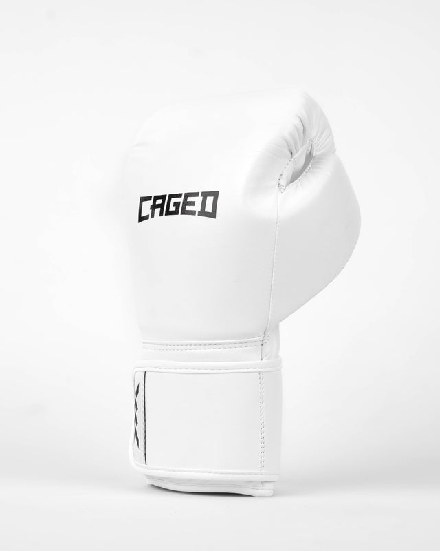 Caged Core Boxing Gloves - White/Black