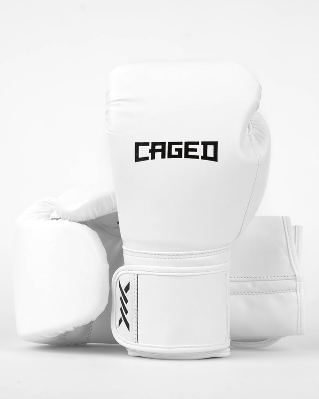 Caged Core Boxing Gloves - White/Black