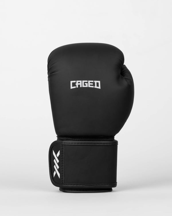 Caged Spark Kids Boxing Gloves – Matte Black/White