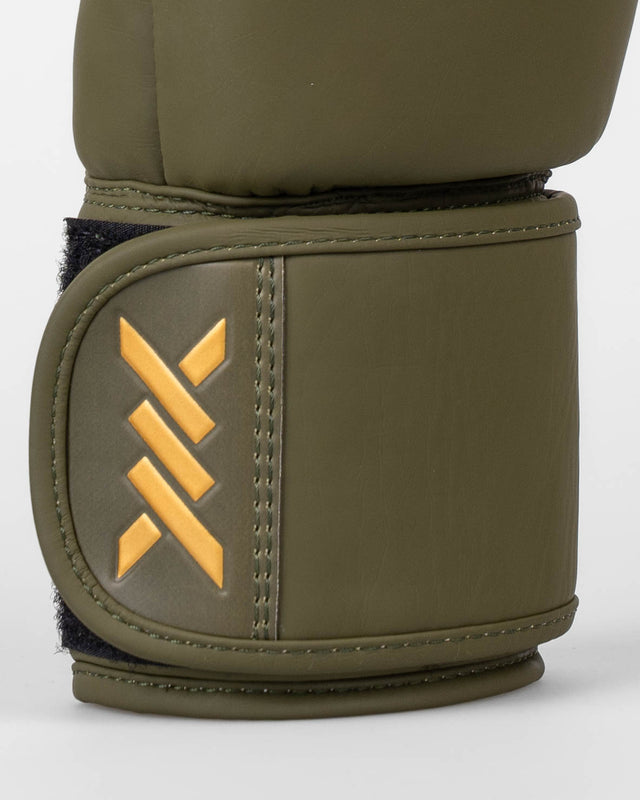 Caged Spark Kids Boxing Gloves – Khaki Green/Gold