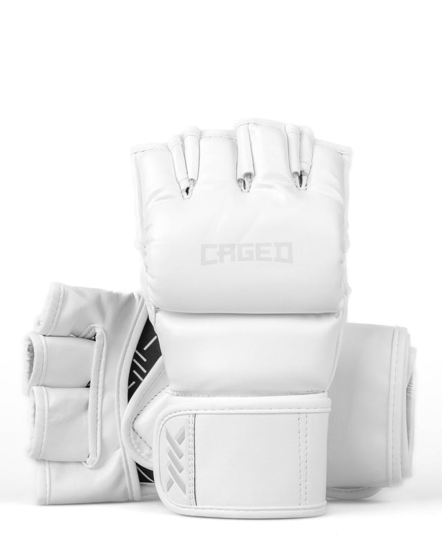 Caged MMA Gloves Shadow - White/White