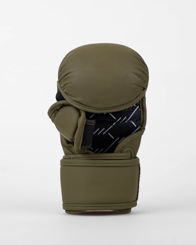 Caged MMA Sparring Shadow Gloves - Khaki Green/Gold