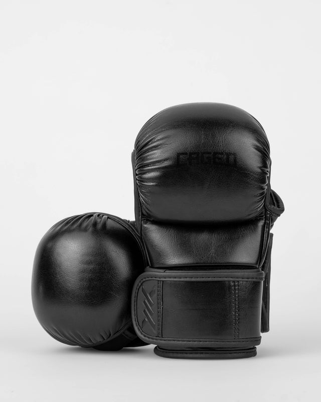 Caged MMA Sparring Shadow Gloves - Black/Black