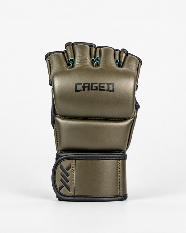 Caged MMA Gloves 'X' Series - Khaki Green/Black