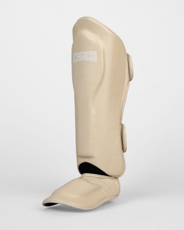 Caged Shin Guards 'X' Series - Cream White