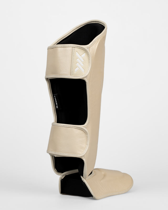 Caged Shin Guards 'X' Series - Cream White