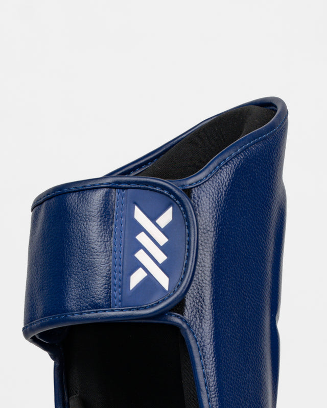 Caged Shin Guards 'X' Series - Navy Blue/White