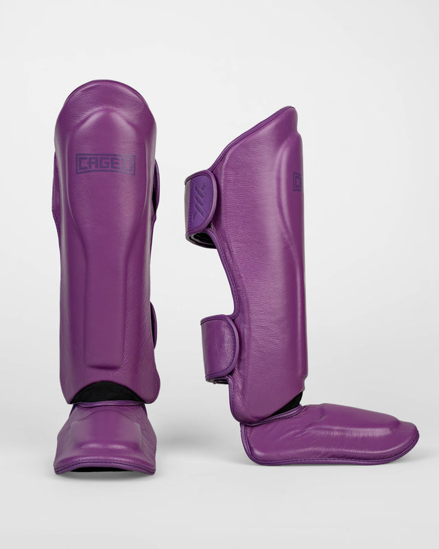 Caged Shin Guards 'X' Series - Purple