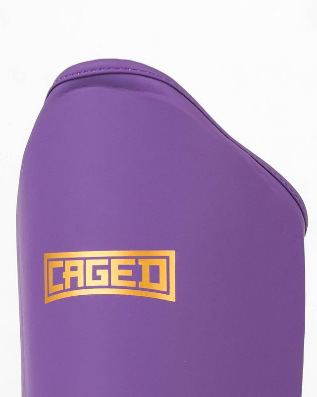 Caged Shadow Shin Guards - Purple/Gold
