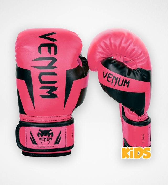 Venum Elite Kids Boxing Gloves – Neon Pink
